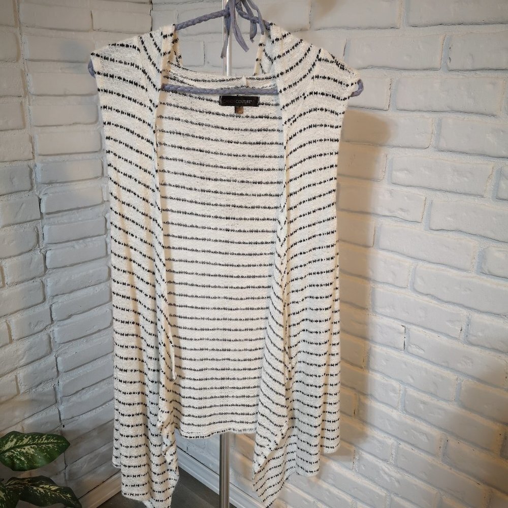 Candy Couture Ladies Size Medium Sleeveless Hooded Vest/Cardigan